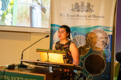 Eliza Thompson presenting her work to the Royal Society of Victoria