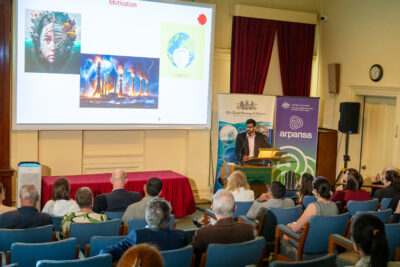 Suraj Loomba presenting his work to the Royal Society of Victoria