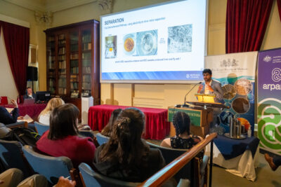 Bennet Sam Thomas presenting his work to the Royal Society of Victoria.