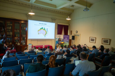 Calla Gould-Whaley presenting her work to the Royal Society of Victoria