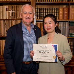 Wenjing Yu with RSV President Rob Gell AM
