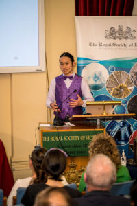 William Kwan presenting his work to the Royal Society of Victoria.